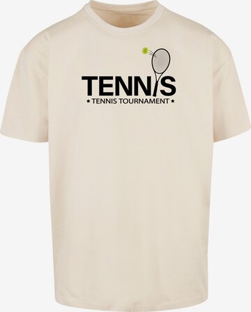 Merchcode T-Shirt 'Tennis Racket' in Beige: predná strana