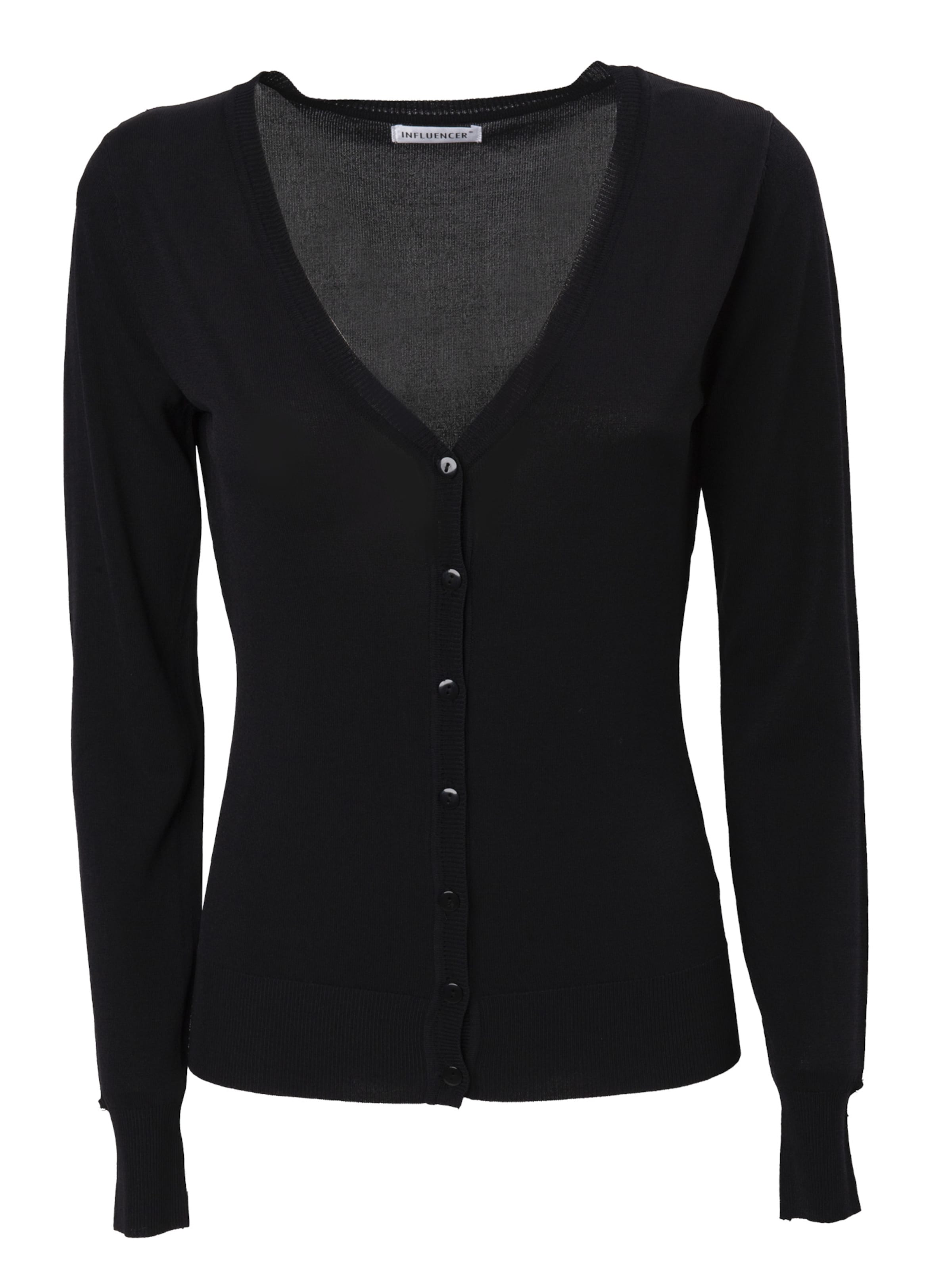 Influencer Вязаная кофта в Черный: спереди