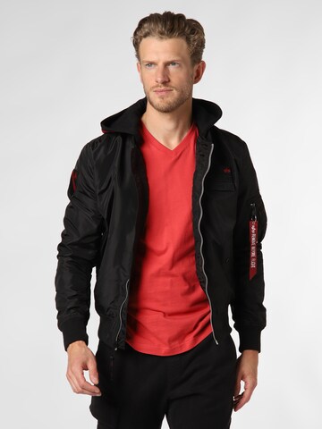 ALPHA INDUSTRIES Tussenjas in Zwart: voorkant