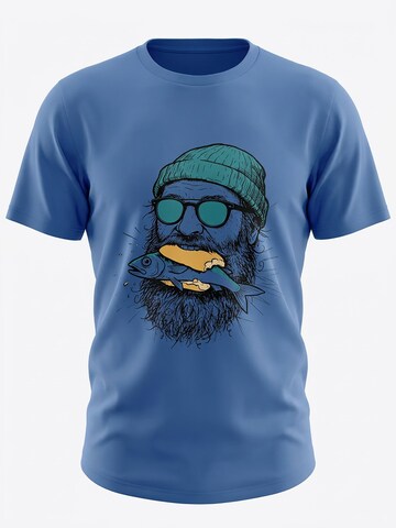 karlskopf Shirt 'FISCHFUTTER' in Blue: front