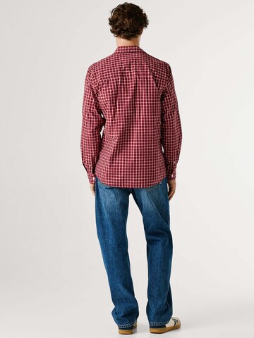 Pepe Jeans Regular fit Button Up Shirt 'Capel' in Red