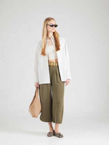 Hailys Wide Leg Bukser med lægfolder 'Li44ora' i grøn