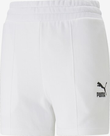 PUMA Regular Pants in White: front