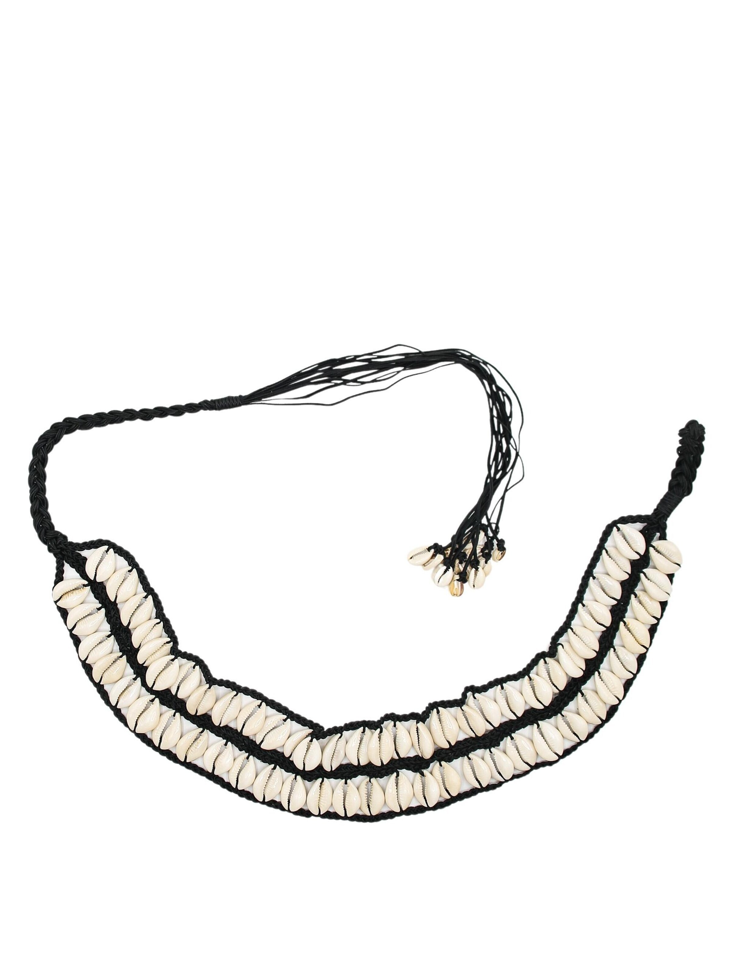 COLLEZIONE ALESSANDRO Gürtel 'Muschelkönig'‌‌‌‌‌‌‌‌‌ in Schwarz: Vorderseite