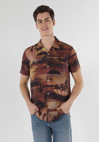 Colin's Regular fit Overhemd in Bruin: voorkant