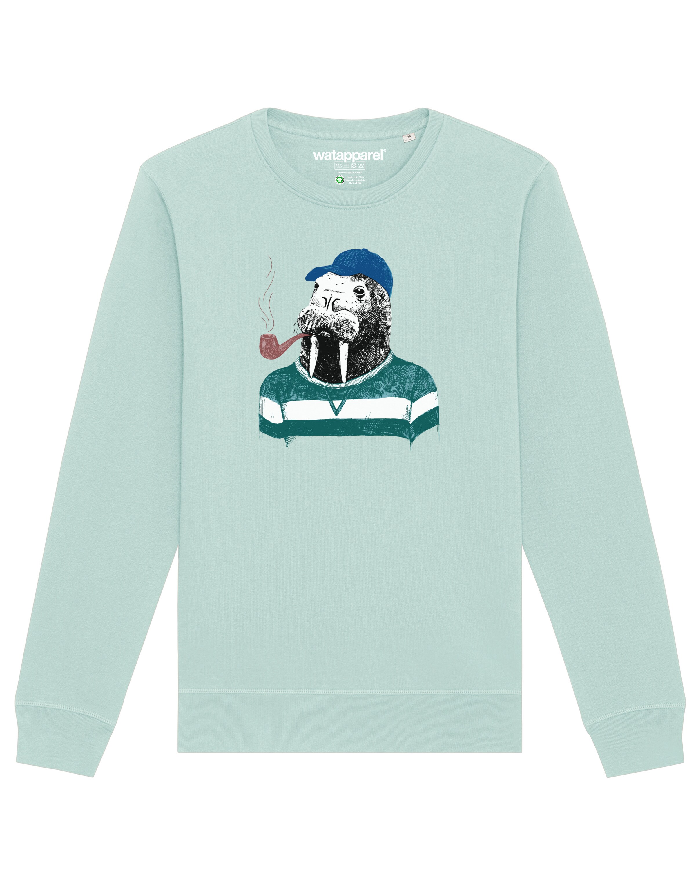 Watapparel Sweatshirt ' Walross ' in Blauw: voorkant