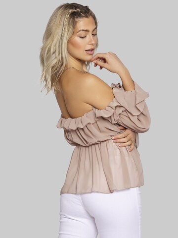 FRESHLIONS Bluse 'Vanja' in Beige