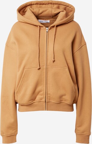 Samsøe Samsøe Zip-Up Hoodie in Brown: front