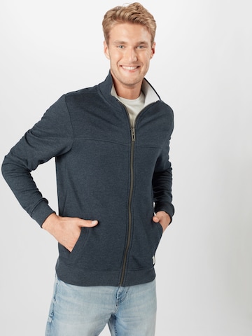 TOM TAILOR Zip-Up Hoodie in Blue: front