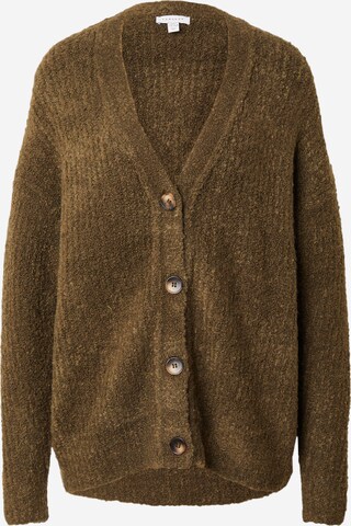 TOPSHOP Knit Cardigan in Green: front