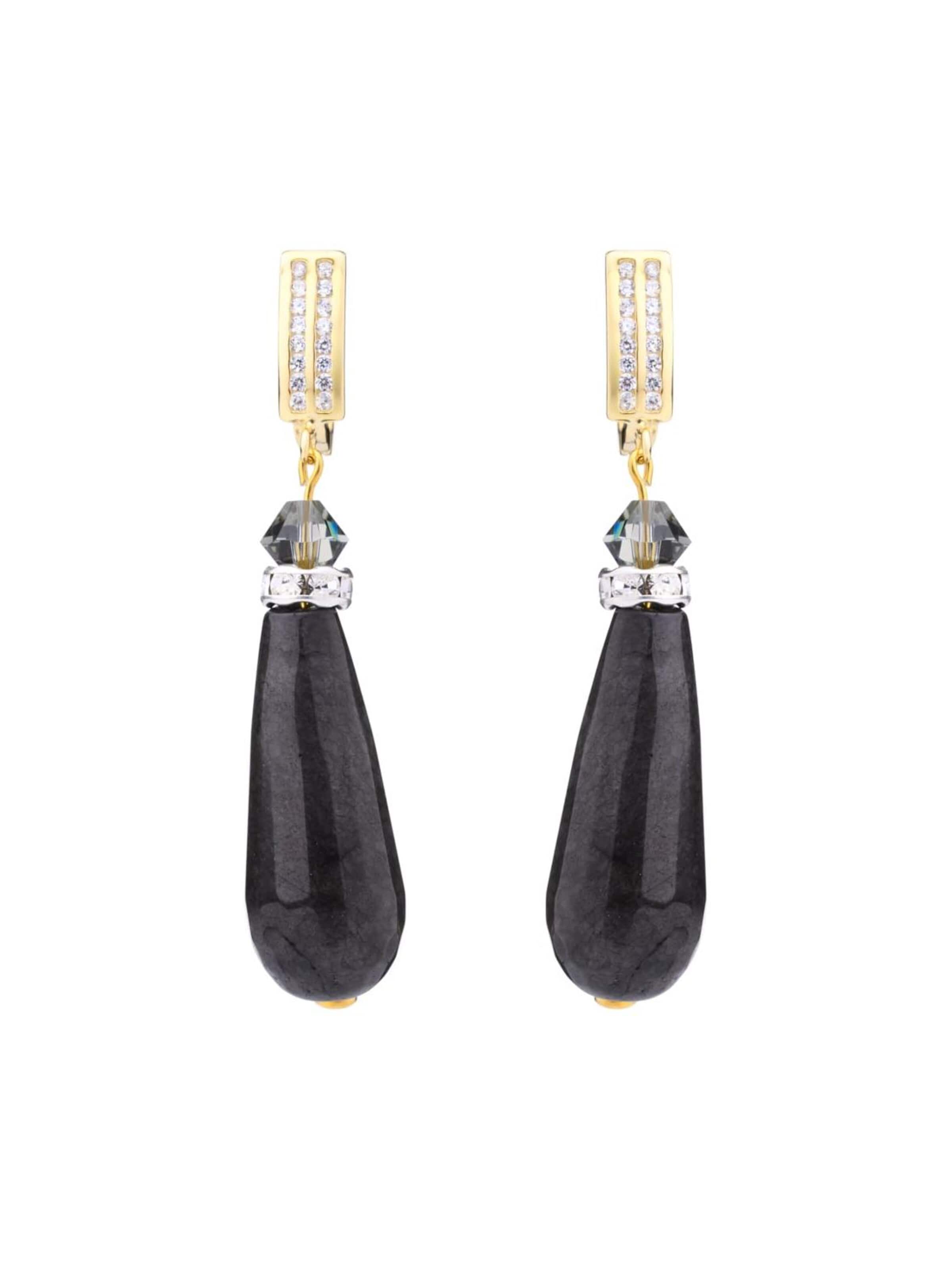 THE GEM STORIES JEWELRY Ohrringe 'Midnight Lumière Earrings'‌‌ in Schwarz: Vorderseite