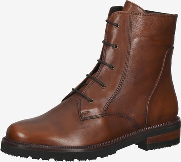 Everybody Lace-Up Ankle Boots in Brown: front