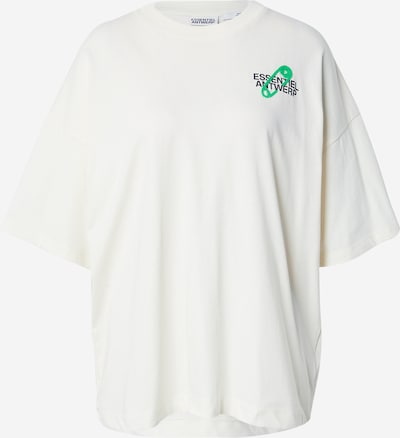 Marškinėliai 'Ipin' iš Essentiel Antwerp, spalva – žalia / juoda / vilnos balta, Prekių apžvalga