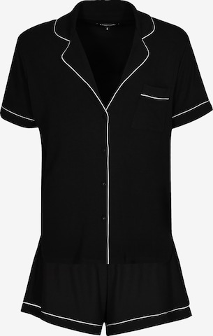 Loungeable Short Pajama Set in Black: front