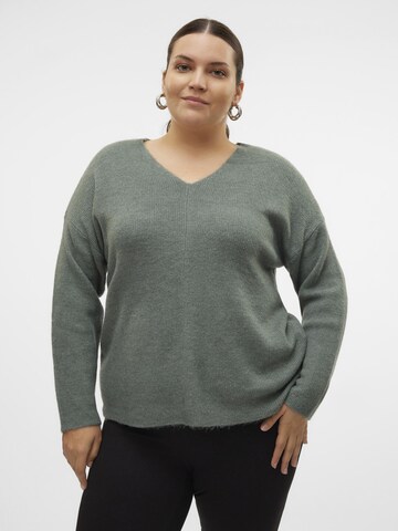 Vero Moda Curve Tröja 'VMCREWLEFILE' i grön