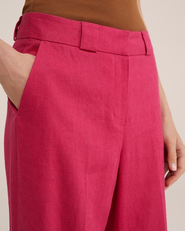 WE Fashion Wide Leg Suorat housut värissä vaaleanpunainen