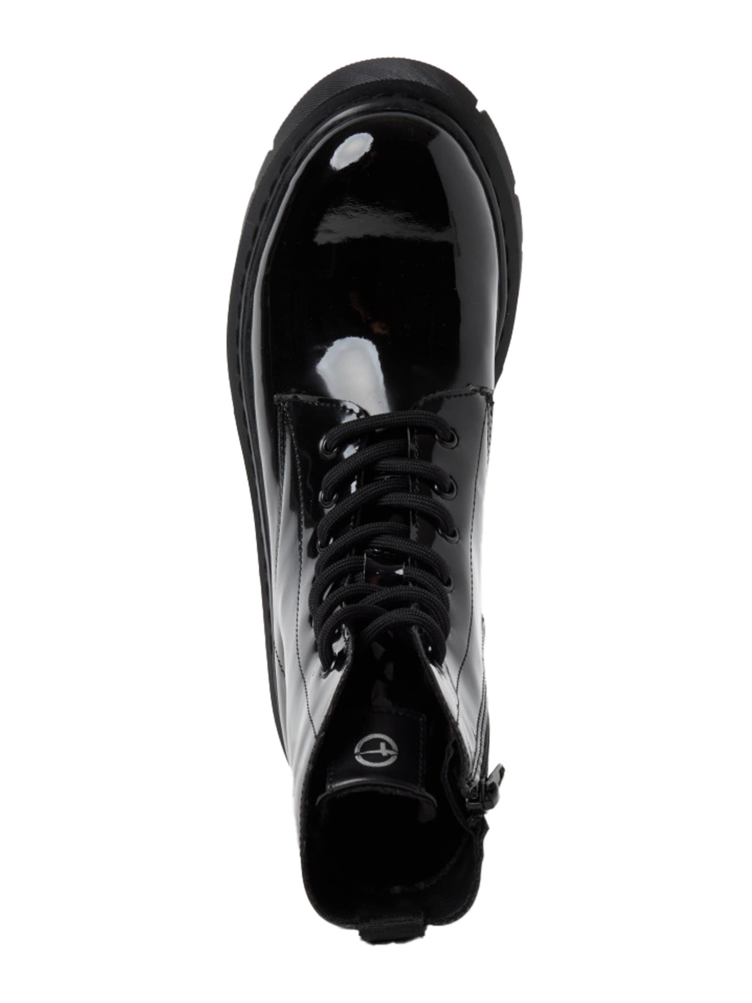 Tamaris Lace-Up Ankle Boots in Black: top
