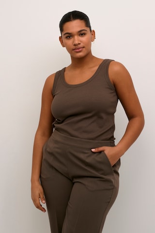 KAFFE CURVE - Top 'KC Carina' em castanho: frente