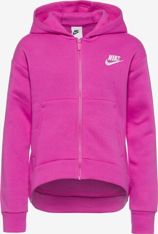 Nike Sportswear Кофта на молнии в Ярко-розовый: спереди