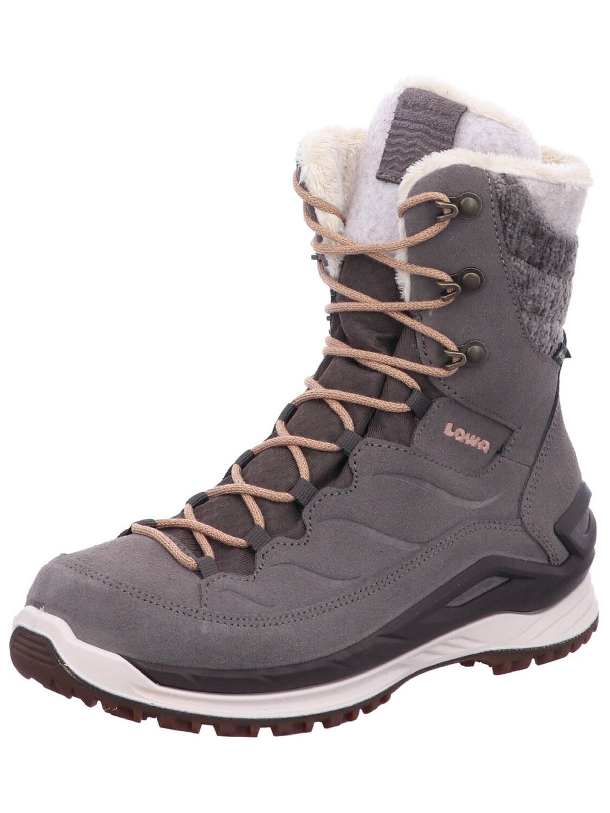 LOWA Snowboots 'Schnürstiefel Damen 420417 9514 Echtleder in beige' in Beige: voorkant