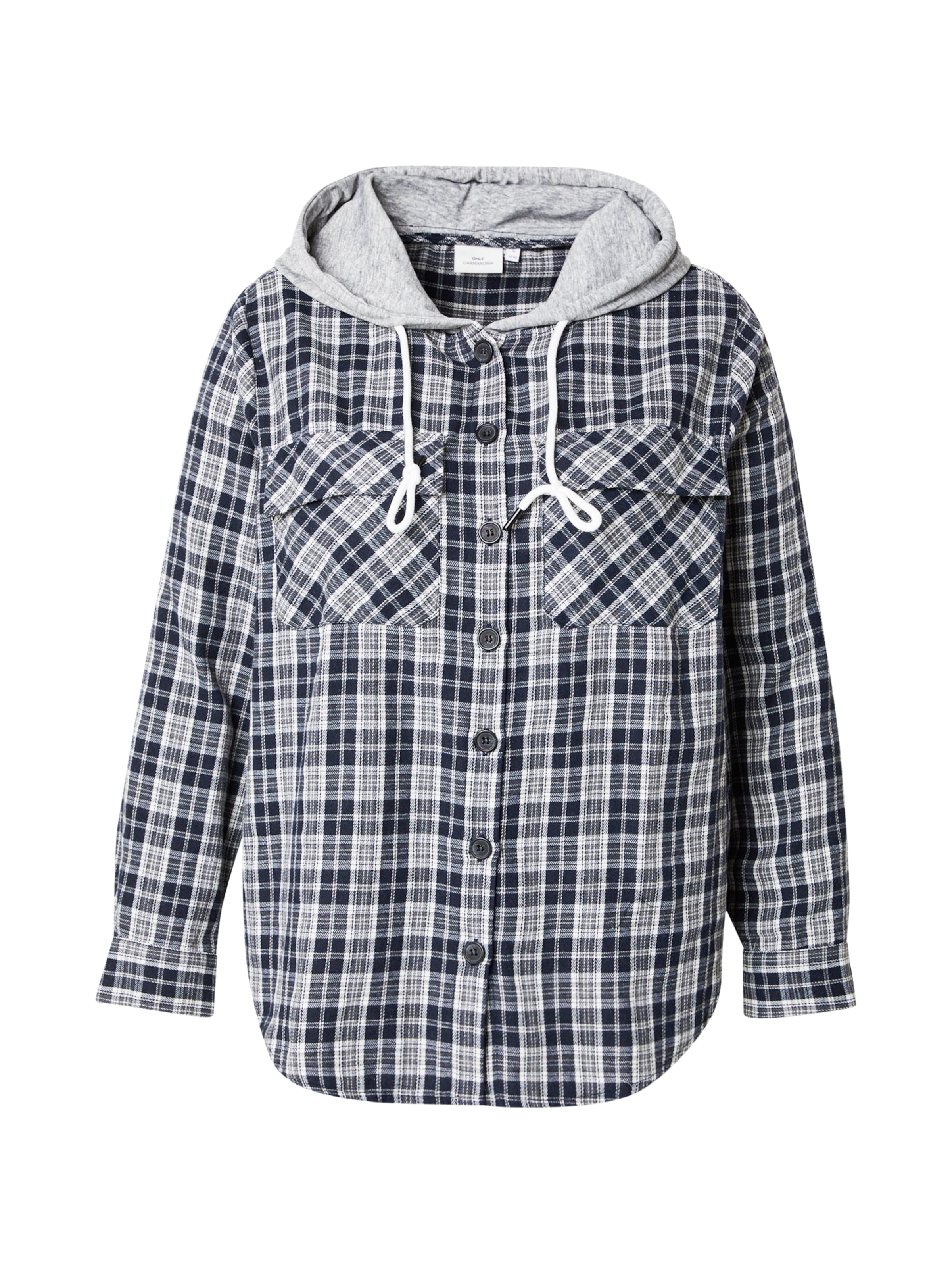 ONLY Carmakoma Prehodna jakna 'CARSLOPE' | modra barva: sprednja stran