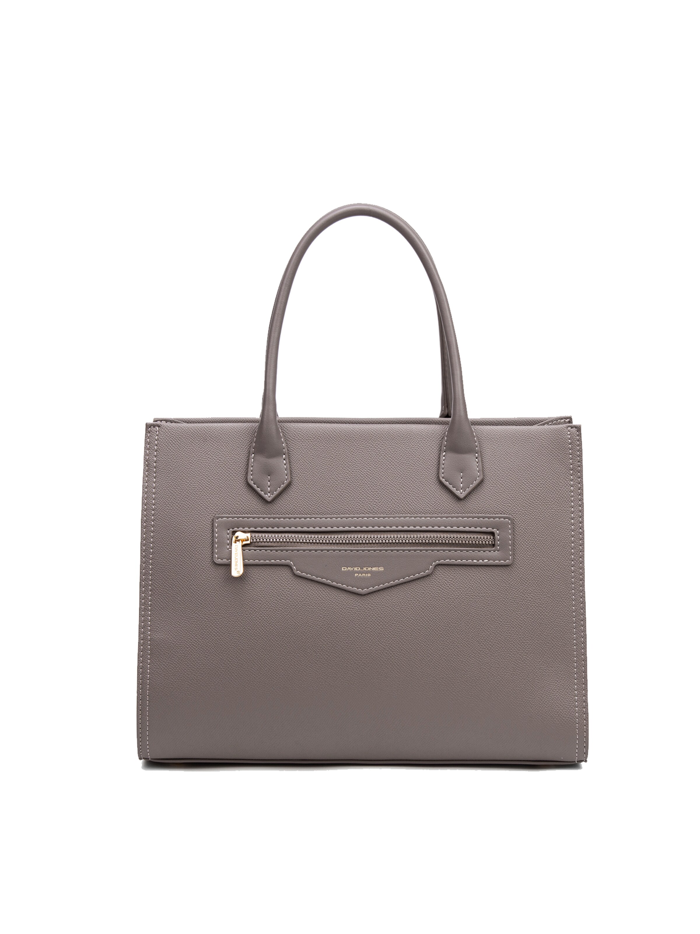 Borsa a mano 'Borsa a Mano Donna Vegan Leather con Zip e Tracolla Rimovibile - David Jones' di David Jones in marrone: frontale
