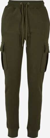 Tapered Pantaloni cu buzunare de la DEF pe verde: față