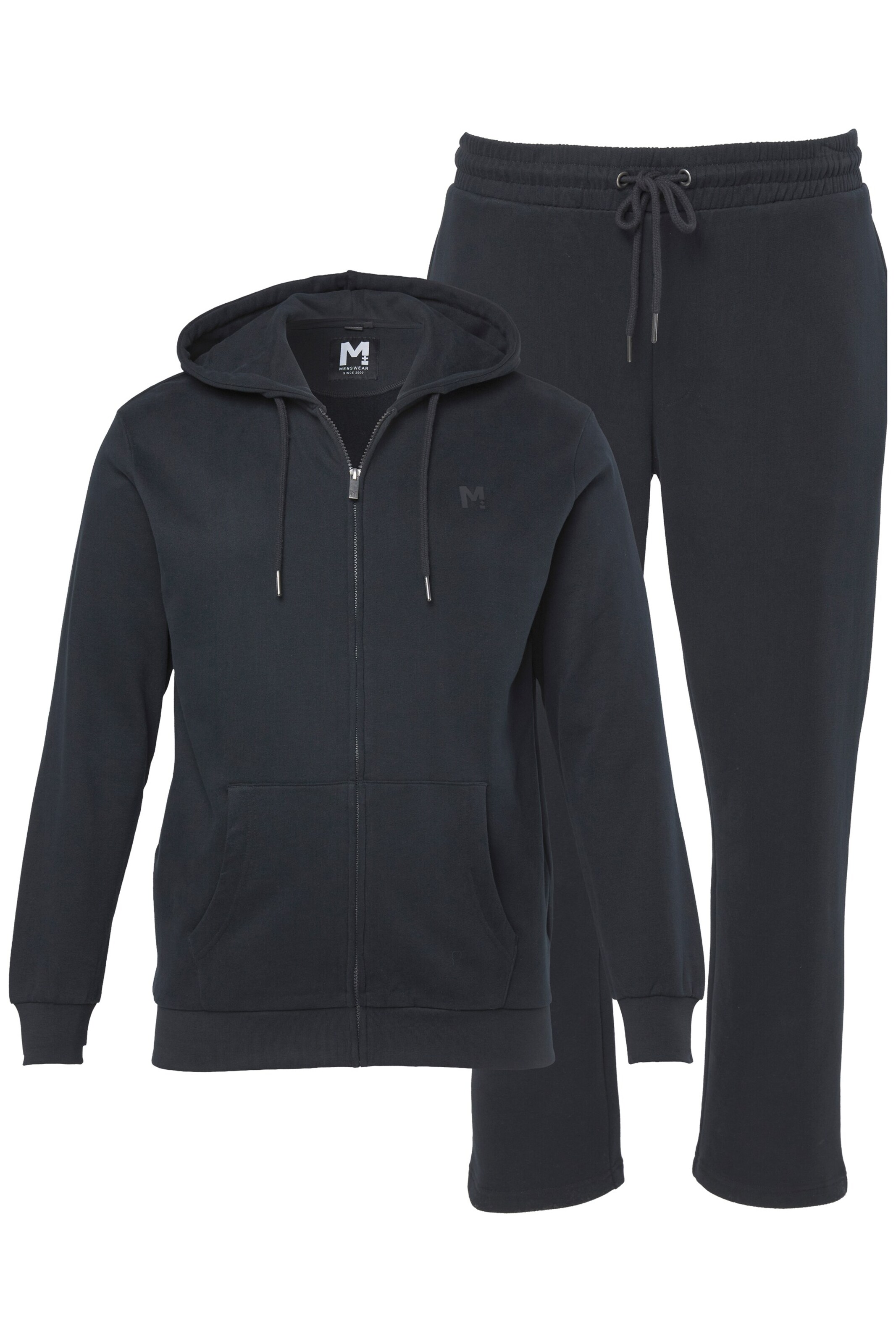 Men Plus Sweatshirt in Zwart: voorkant