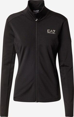 EA7 Emporio Armani Sportovní bunda – černá: přední strana