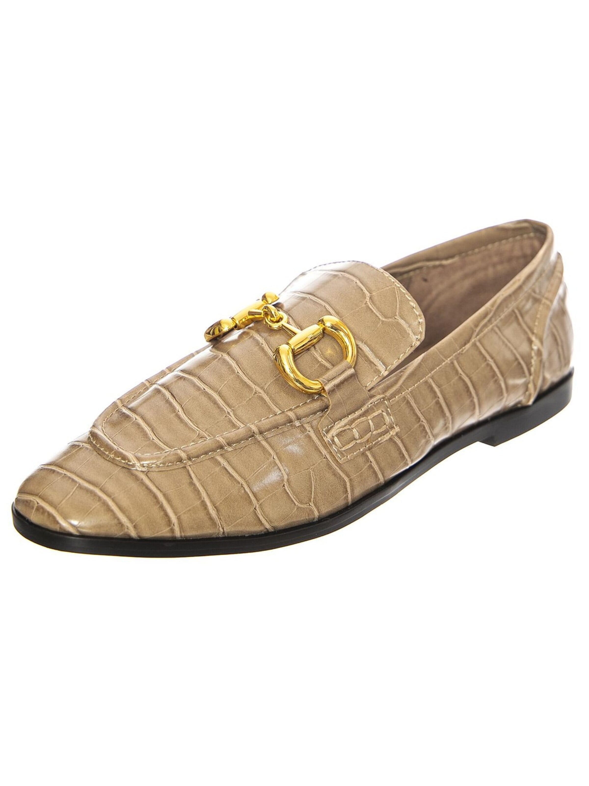 Jeffrey Campbell Mokassin 'W' Velviteen Dark Sand Croco'‌‌‌‌‌‌‌‌‌‌ in Braun: Vorderseite