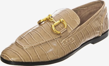 Mocassino 'W' Velviteen Dark Sand Croco' di Jeffrey Campbell in marrone: frontale