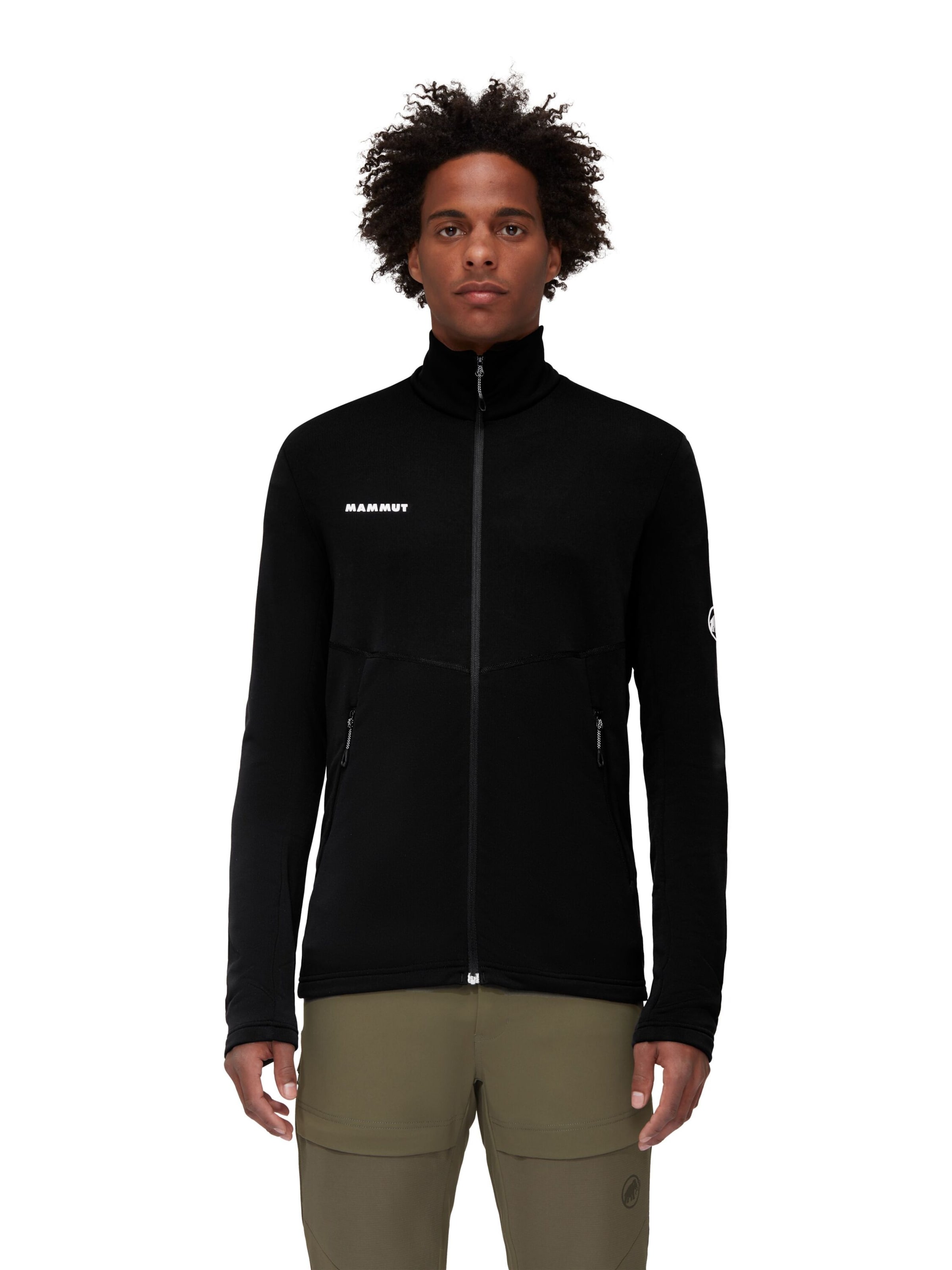 MAMMUT Athletic Fleece Jacket in Black: front