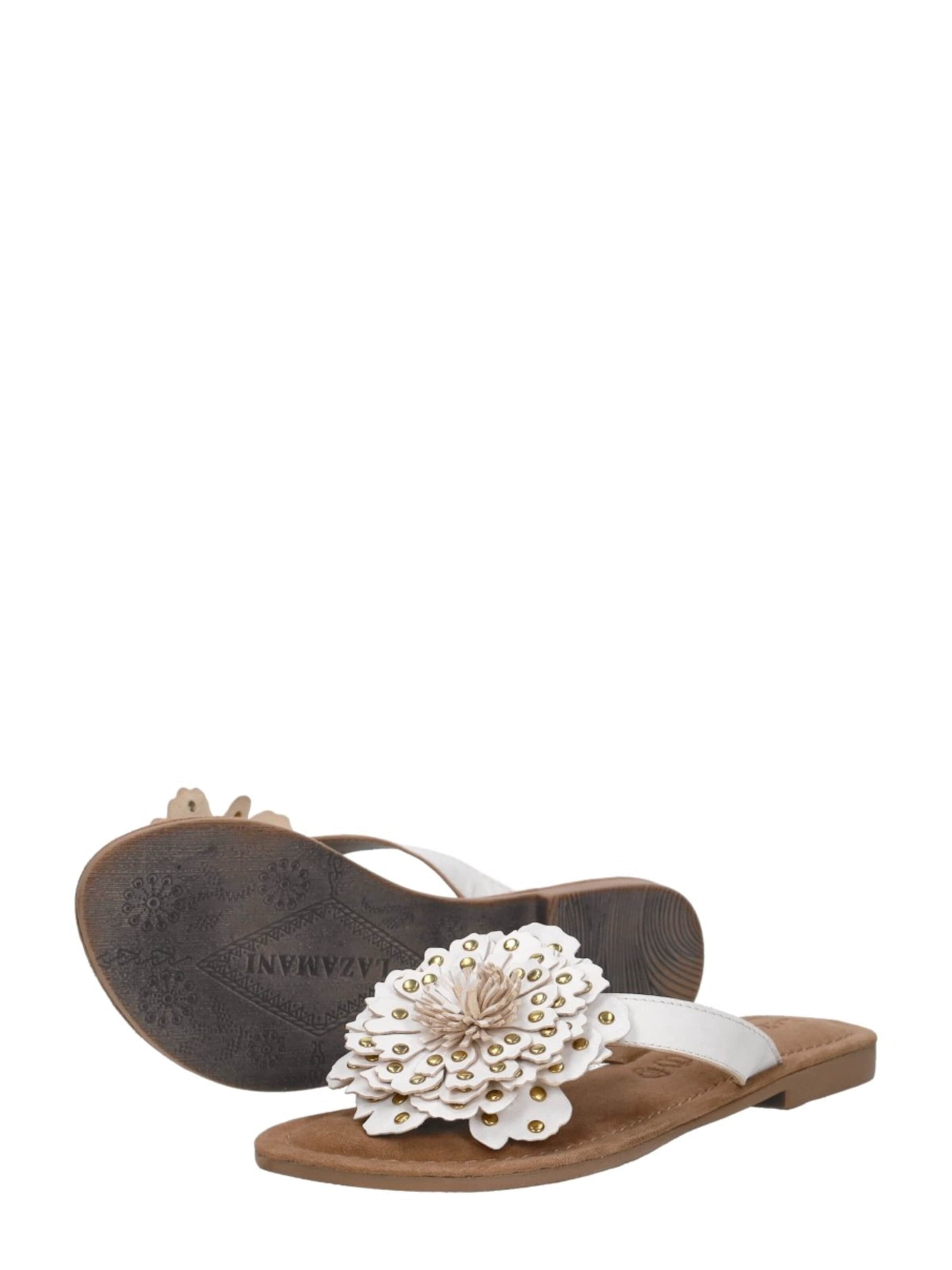 LAZAMANI Teenslipper 'Nomi' in Wit