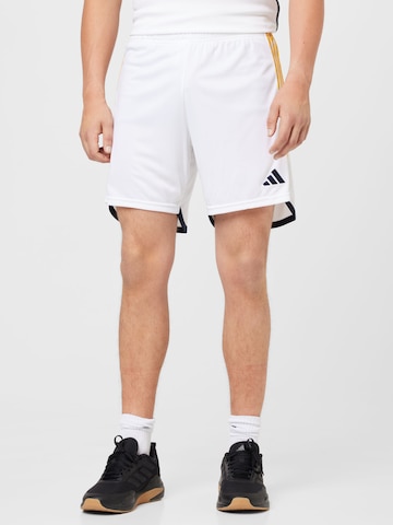 ADIDAS PERFORMANCE Regular Workout Pants 'Real Madrid 23/24 Home' in White: front