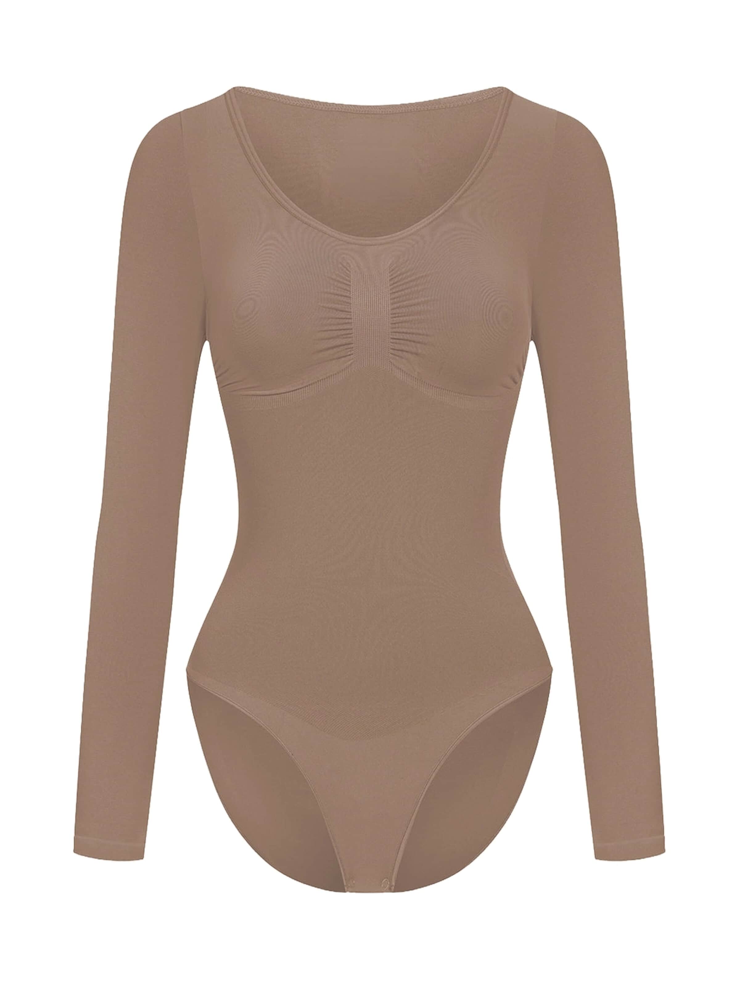 cfab Shapingbody 'Bodysuit Sculpting Shapewear Longsleeve mit Slip' i XS i karamell, Produktvy