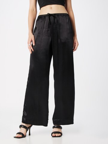 Gina Tricot Wide leg Broek in Zwart: voorkant