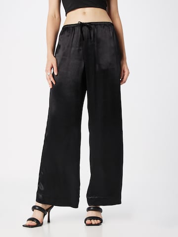 Gina Tricot Wide leg Broek in Zwart: voorkant