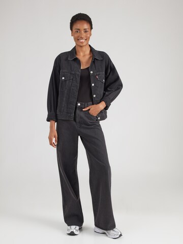 Calvin Klein JeansWide Leg/ Široke nogavice Traperice - crna boja