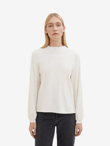 TOM TAILOR Sweatshirt in Beige: front