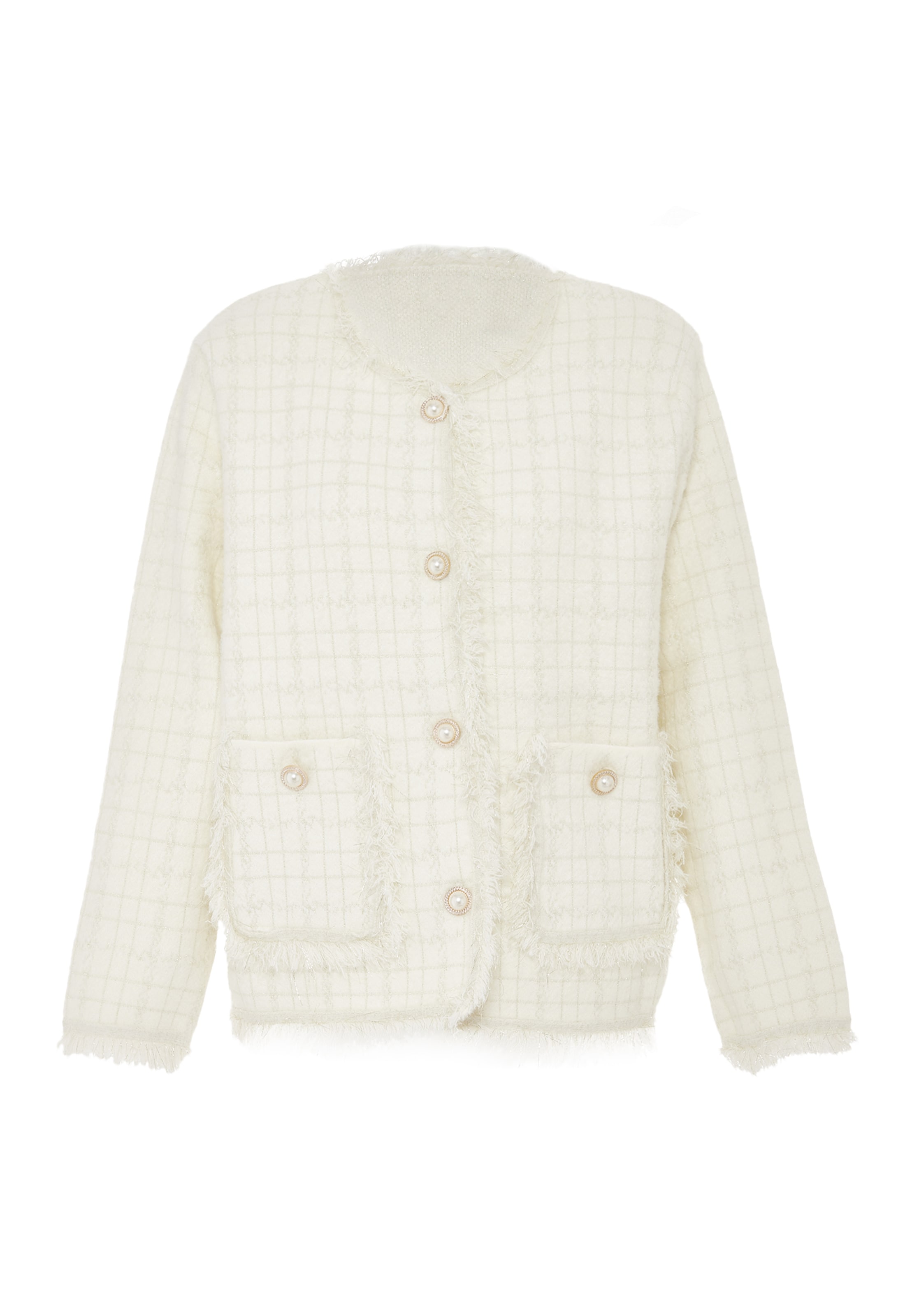 ZITHA - Casaco de malha em branco: frente