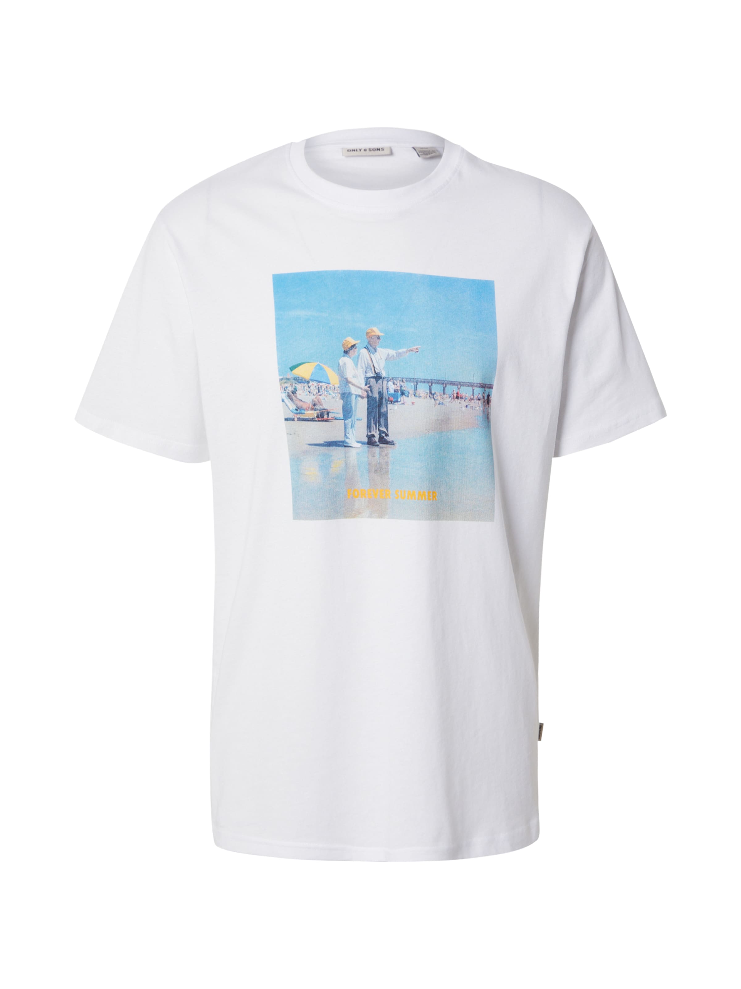 T-Shirt 'ONSMax Forever Summer' Only & Sons en blanc : devant