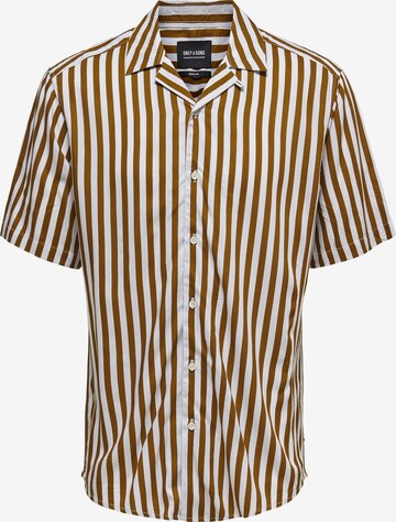 Only & Sons Button Up Shirt 'Wayne' in Brown: front