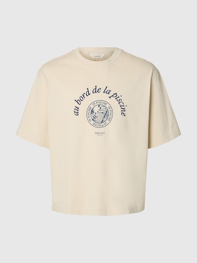 SELECTED T-Shirt in L in creme / marine, Produktansicht