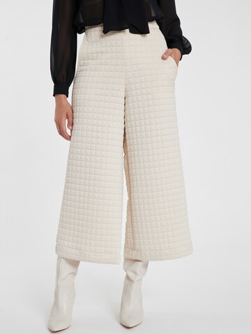 Ana Alcazar Wide leg Trousers ' Savony ' in White: front