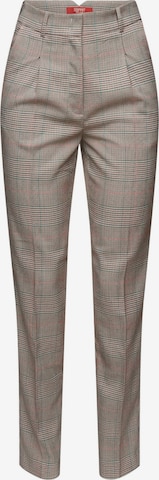 ESPRIT Regular Pleat-Front Pants in Beige: front