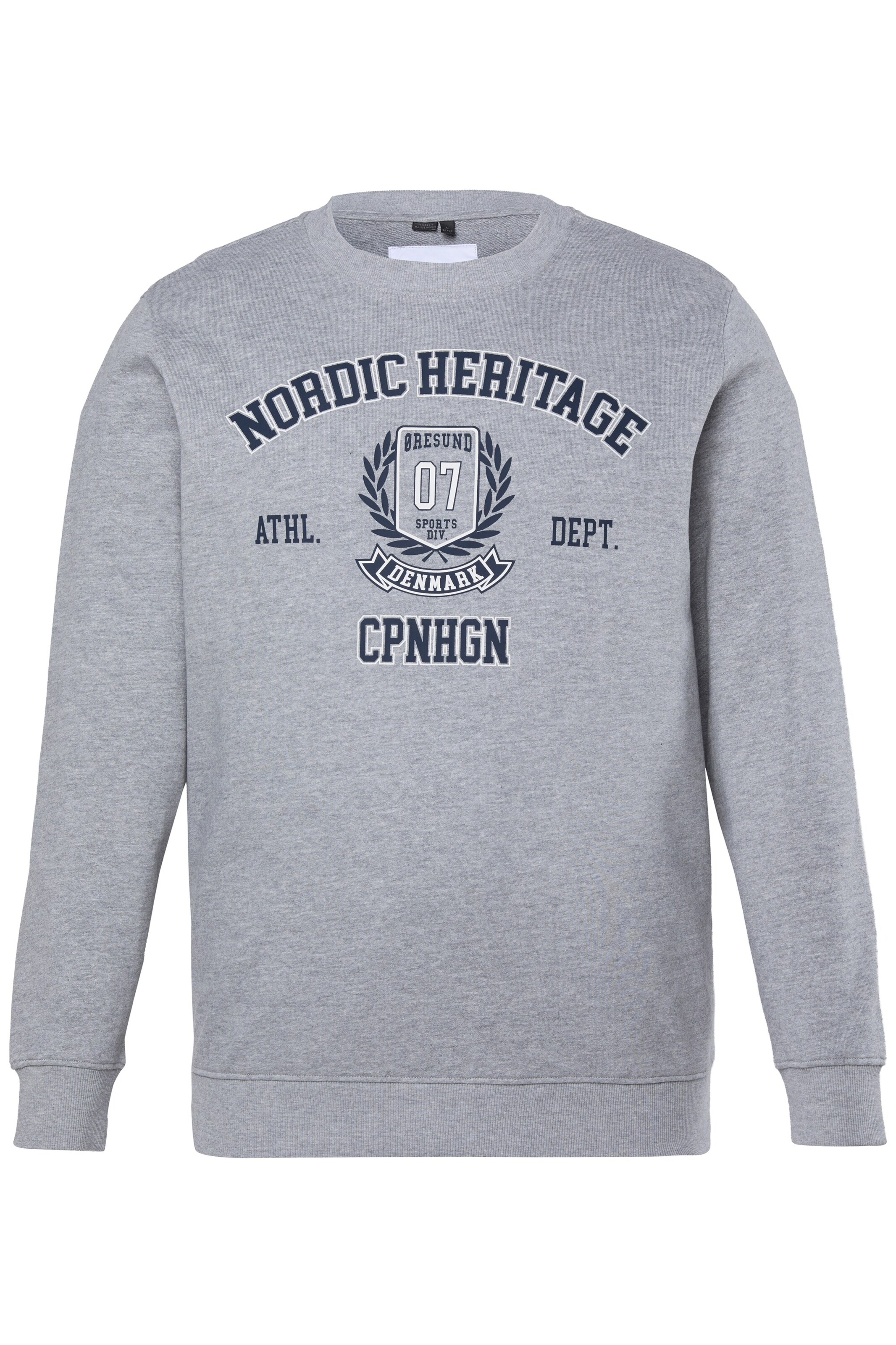 Men Plus Sweatshirt in Grijs: voorkant