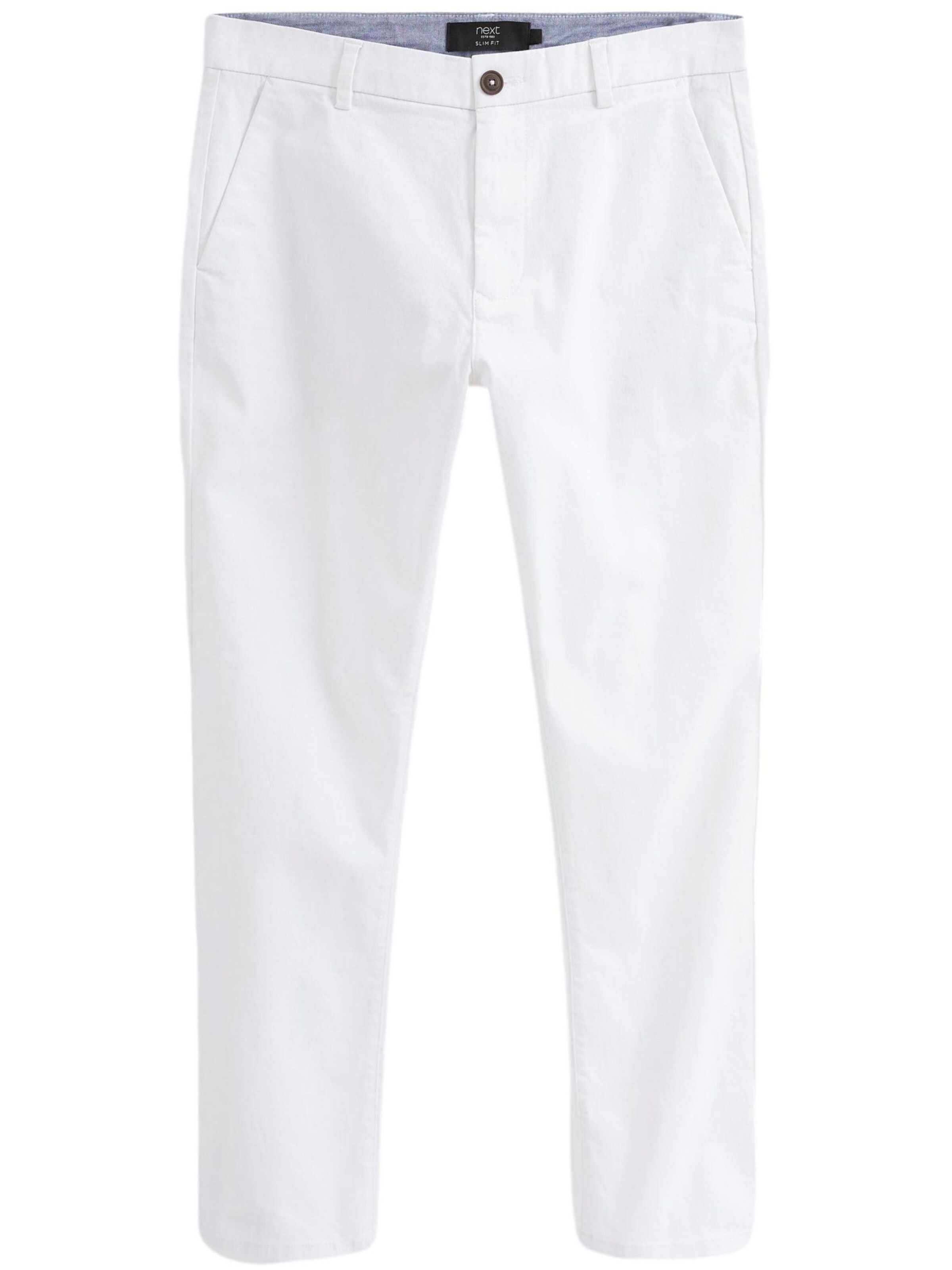 Next Úzky strih Chino nohavice - Biela: predná strana