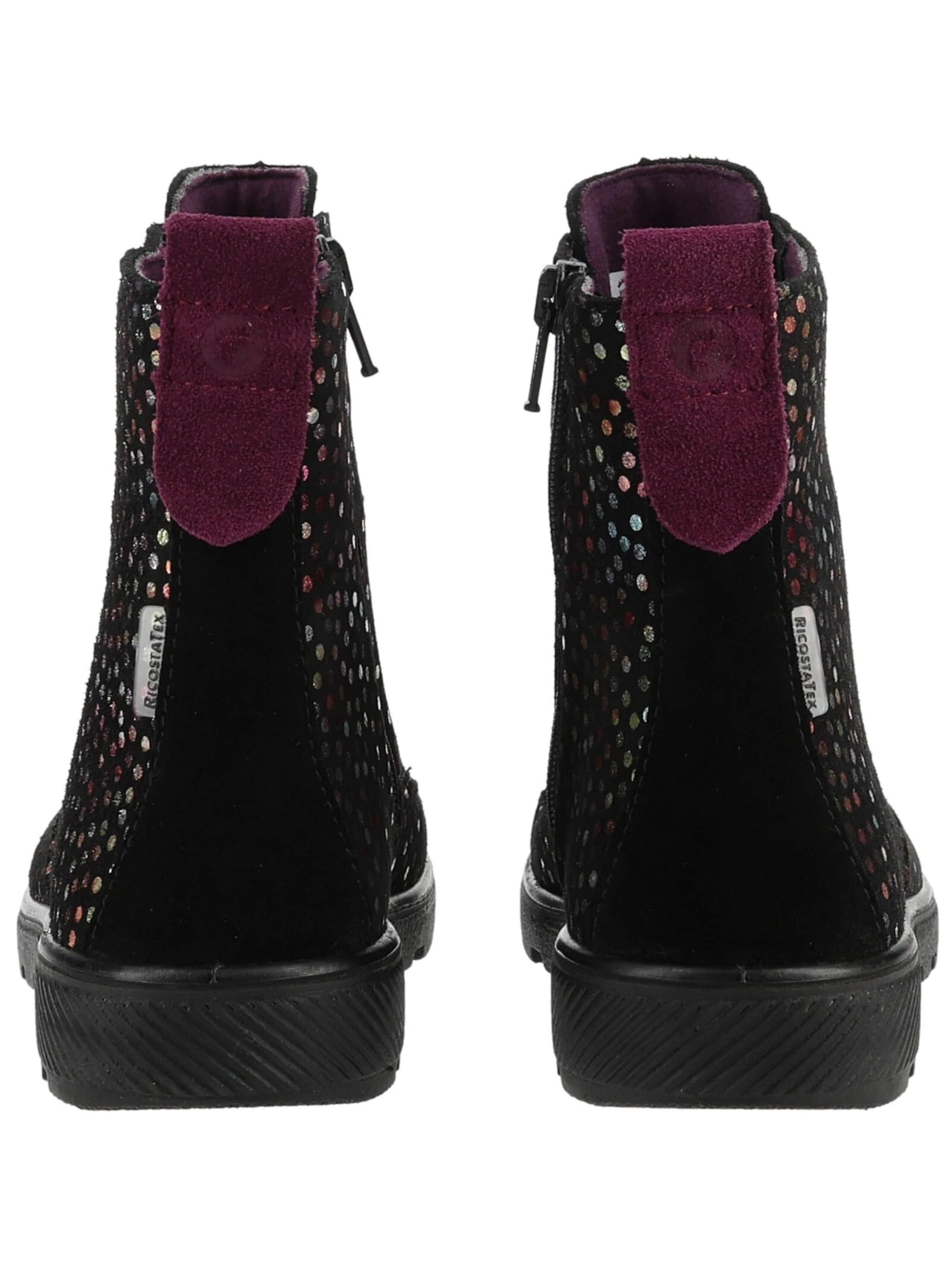 RICOSTA Lace-Up Ankle Boots in Black