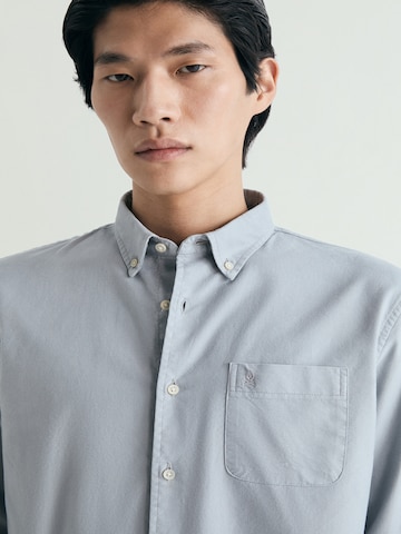 Scalpers Regular fit Button Up Shirt 'Beach Oxford' in Grey