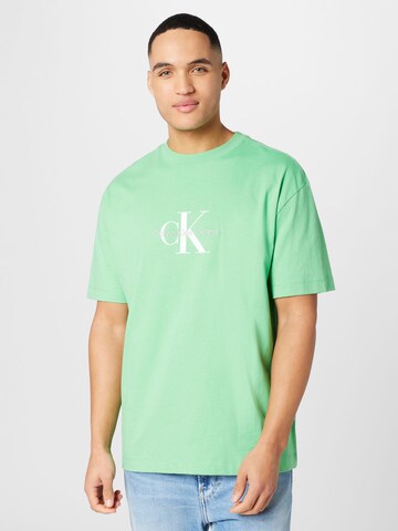 Tricou de la Calvin Klein Jeans pe verde: față